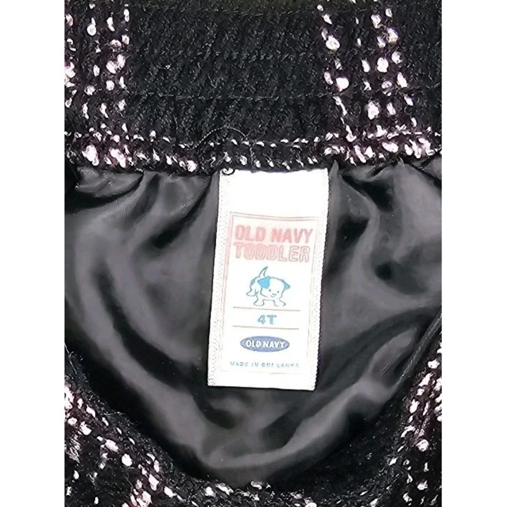 Vintage Old Navy Skirt Toddler‎ Girls 4 Black Pink Lined Holiday Christmas Party